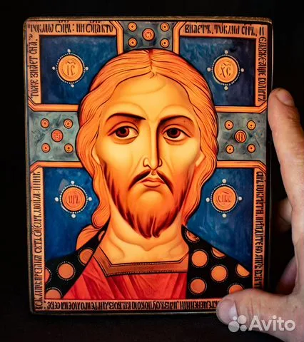 Подарочная икона "Христос Вседержитель". Авторская техника