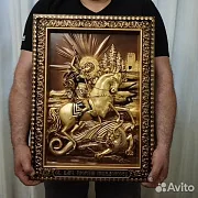 Подарочная икона Резная Георгий Победоносец — фотография 2