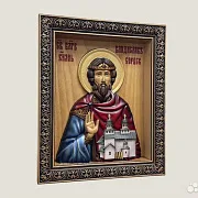 Икона резная Святой Владислав Сербский — оригинальный подарок — фотография 2