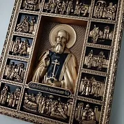 Резная Икона Сергий Радонежский — оригинальный подарок — фотография 6