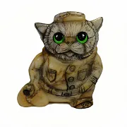 Скульптура «Кот с мешком» из камня — необычный подарок — фотография 3
