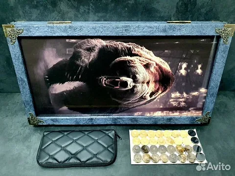 Подарочные нарды под стеклом «Хозяин тайги»