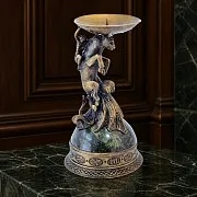 Подсвечник «Телец» из бронзы и змеевика — красивый подарок — фотография 1