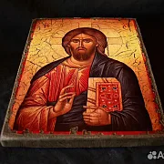 Икона "Христос Вседержитель" + подставка — оригинальный подарок — фотография 3