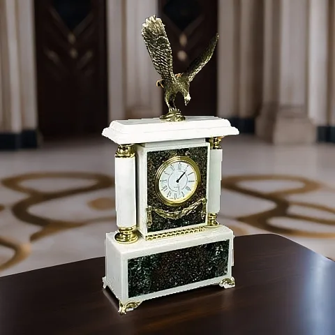 Каминные часы «Орёл» из серафинита и мрамора в подарок