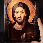 Подарочная икона с ковчегом "Спас Синайский" — фотография 1