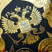 На память: Кожаная обложка для автодокументов «Герб РФ» — фотография 5