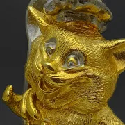 Бронзовая фигурка «Кот-повар» с позолотой — красивый подарок — фотография 2