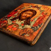 Икона деревянная "Спас Нерукотворный" — оригинальный подарок — фотография 10
