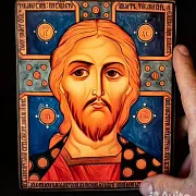 Подарочная икона "Христос Вседержитель". Авторская техника — фотография 1