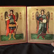 Пара икон. Архангелы Михаил и Гавриил. 21*17 см — оригинальный подарок — фотография 1