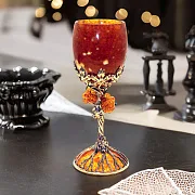 Подарочный бокал для вина из камня (янтарь) — фотография 1