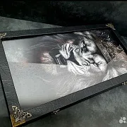 Подарочные нарды под стеклом «Лев» — фотография 8