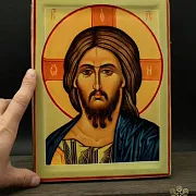 Икона "Христос Вседержитель" дерево, ручная работа — оригинальный подарок — фотография 1