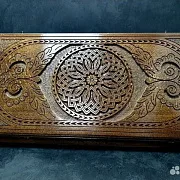 Резные деревянные нарды «Узор» — оригинальный подарок — фотография 2